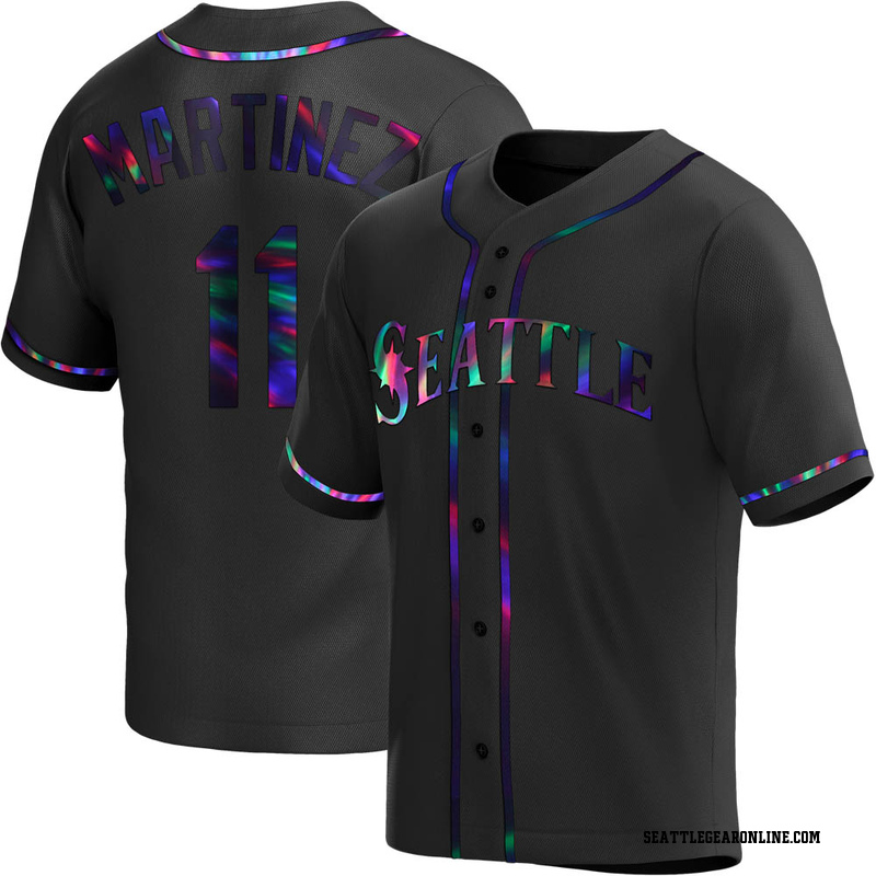 Men's Majestic Edgar Martinez Navy Seattle Mariners 2019 Hall of Fame  Induction Name & Number T-Shirt