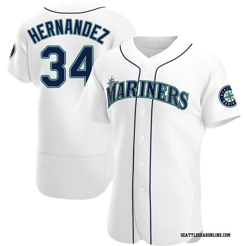 Men's Nike Felix Hernandez White Seattle Mariners 2023 Hall of Fame Home Replica Player Jersey Size: Small