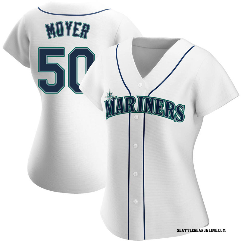 Vintage Seattle Mariners Shirt Mens XL White Blue Logo Jamie Moyer #50  Anvil