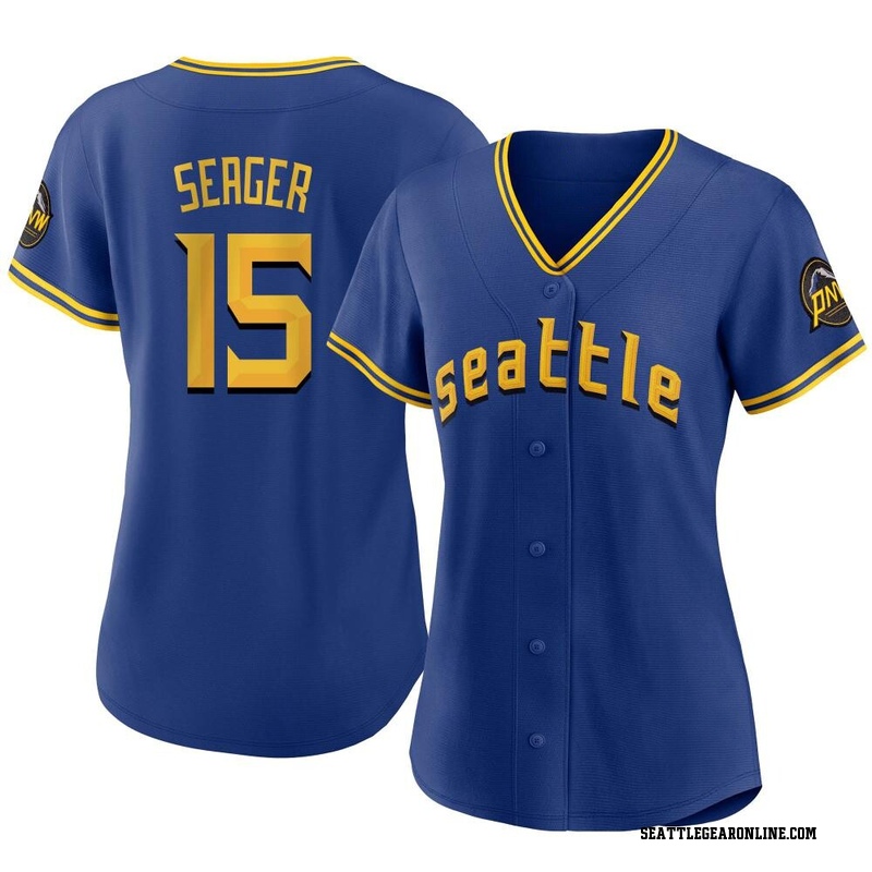 Women's Kyle Seager Seattle Mariners Backer Slim Fit T-Shirt - Ash