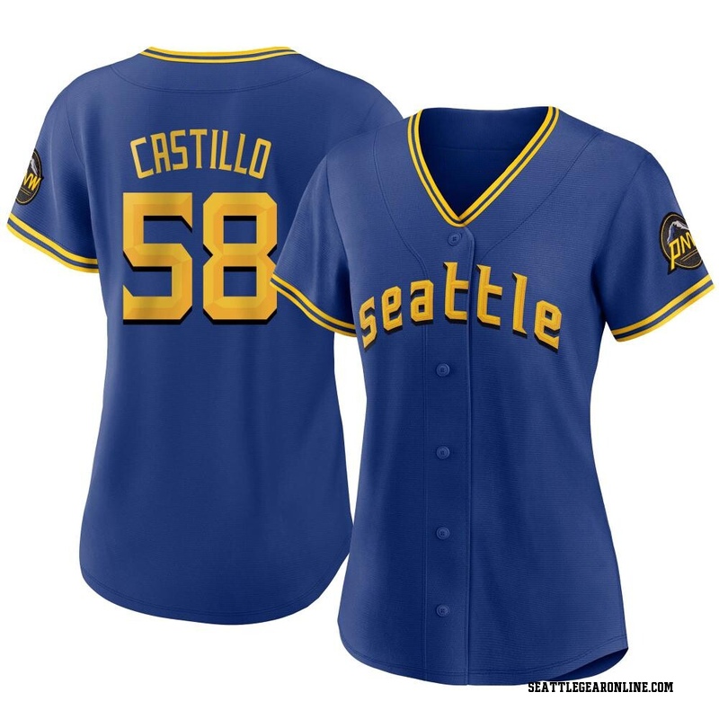 SEATTLE MARINERS- LUIS CASTILLO AUTOGRAPH AQUA REPLICA NIKE JERSEY